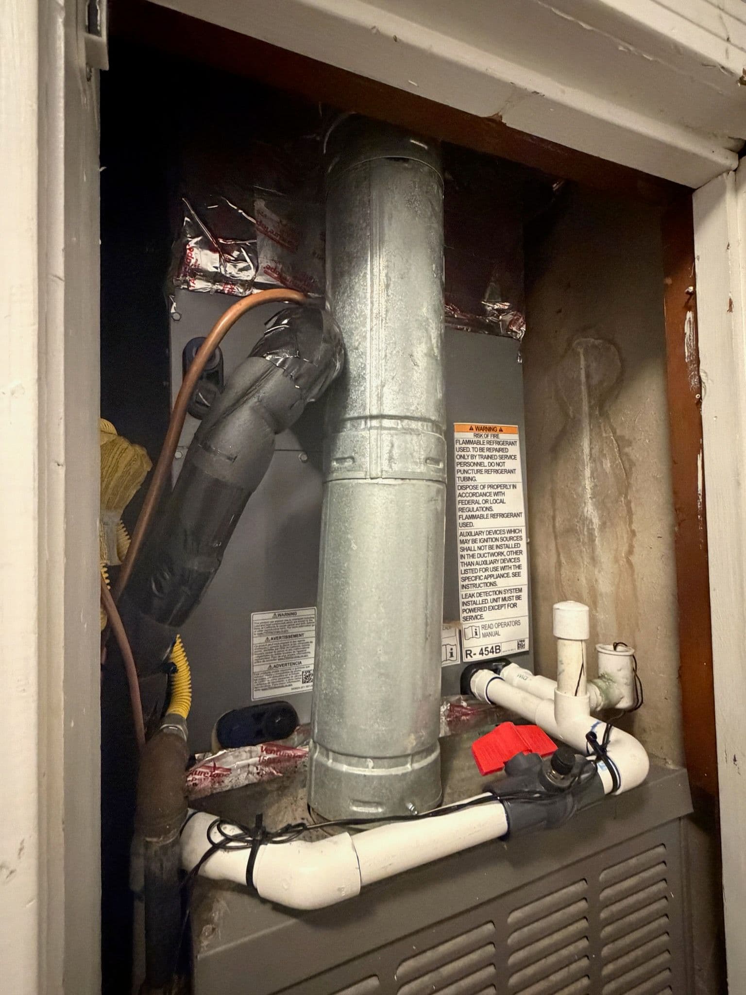 New Carrier Evaporator Coil in Tight Utility Closet image