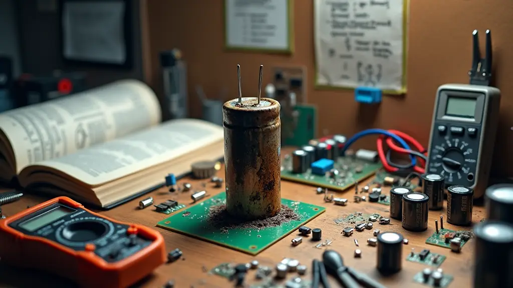 a picture of a burnt out capacitor for an hvac system