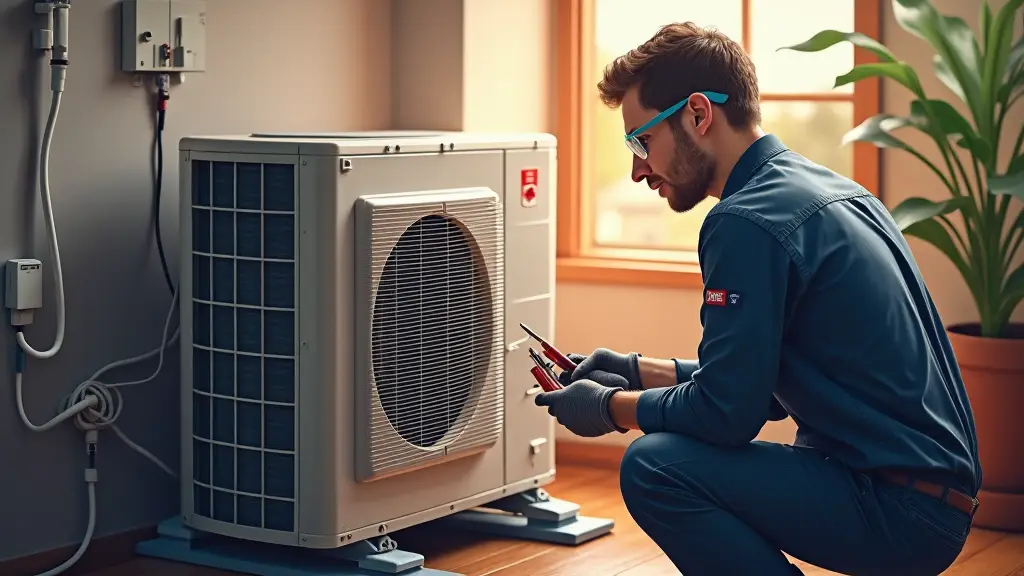 A man doing heater pump repair, focused on ensuring it operates efficiently and effectively.